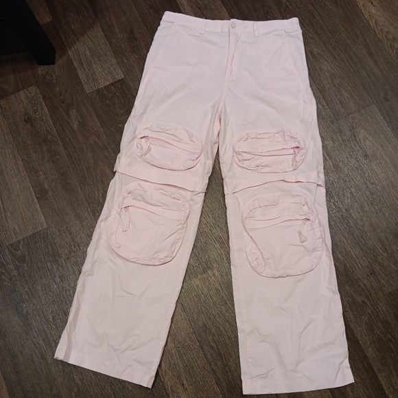 Zara Light Pink Trousers Cargo Pants Size 6 Semi New - Picture 2 of 4